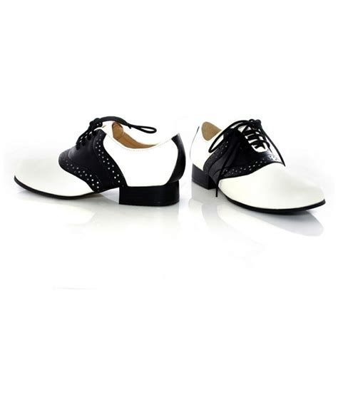 Kids Saddle Shoes Black and White - Girls Costume Shoes