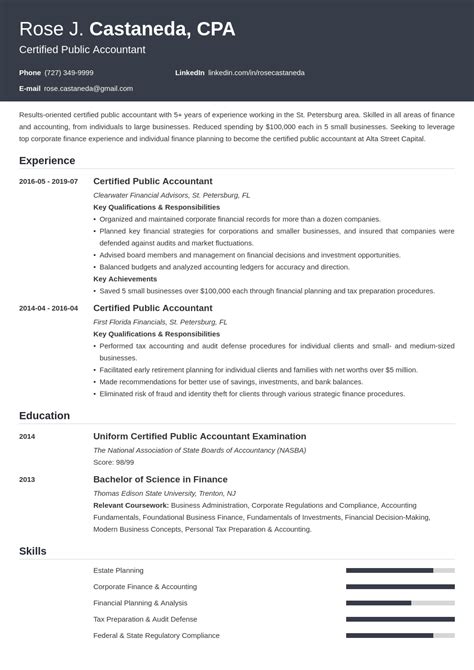 cpa resume example template influx | Resume examples, Architect resume ...