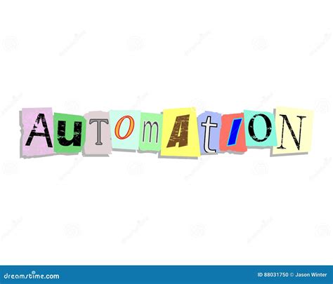 Automation Paper Letters stock vector. Illustration of text - 88031750