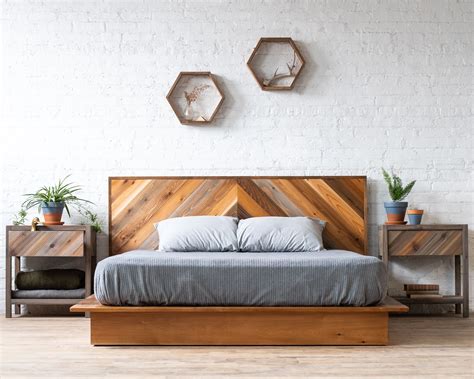 Low Pro - Rustic Modern Platform Bed Frame and Headboard - Loft Style | Low platform bed frame ...