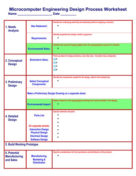 Engineering Design Process Worksheet - Abhayjere.com