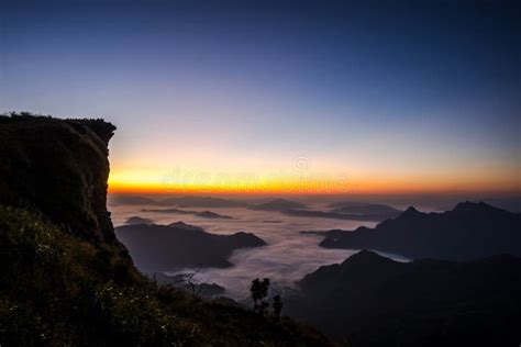 Sunrise Scene with the Peak of Mountain and Cloudscape Stock Photo - Image of peak, high: 111365850