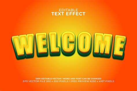 Premium Vector | Welcome 3d text effect