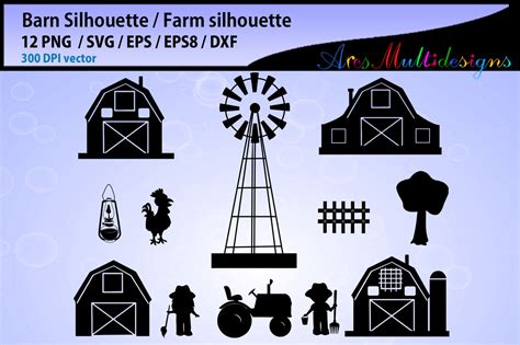 Barn svg silhouette / Barn vector / farm svg / farm svg silhouette By ArcsMultidesignsShop ...