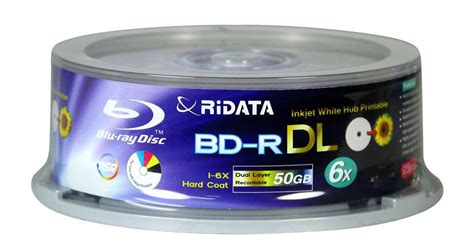 5 RIDATA 6X Blank Blu-Ray BD-R DL Dual Double Layer 50GB Inkjet Printable Disc | eBay