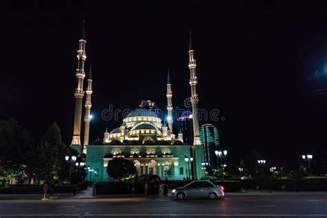 GROZNY, RUSSIA - JULY 9, 2017: Inside Akhmad Kadyrov Mosque in Grozny ...