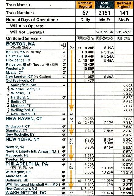 Amtrak Northeast Corridor 2010 Schedule | Flickr - Photo Sharing!