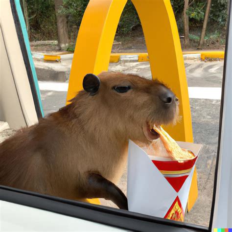 A capybara eating at McDonald’s : r/dalle2