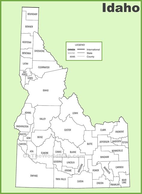 Printable Map Of Idaho