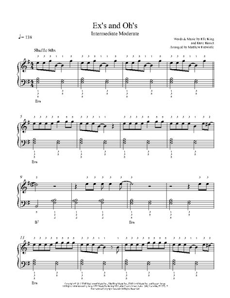 4+ Chords for Exes And Ohs Piano Sheet Music [Beginner Piano Sheet Music] | Piano Grand