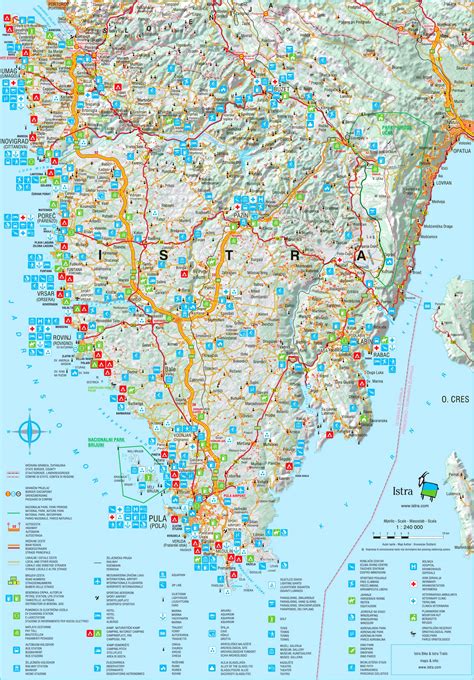 Detailed tourist map of Istria - Ontheworldmap.com