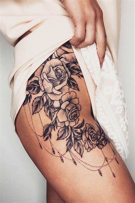 23 Best Rose Thigh Tattoo Ideas for Women - StayGlam | Rose tattoo ...