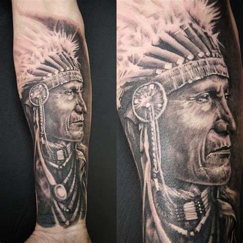 Indian Chief tattoo by Matt Parkin @ Soular Tattoo … | Indian chief tattoo, Native indian ...