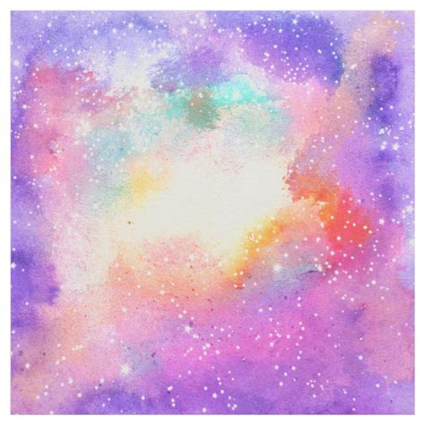 Hand painted pastel watercolor nebula galaxy stars fabric in 2021 ...