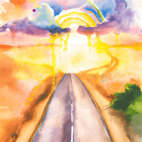 Highway to Heaven Painting Watercolor · Creative Fabrica