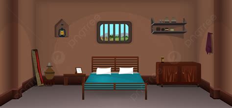 Village Room Inside Cartoon Background Vector Poor Interior Illustration, Wallpaper, Village ...