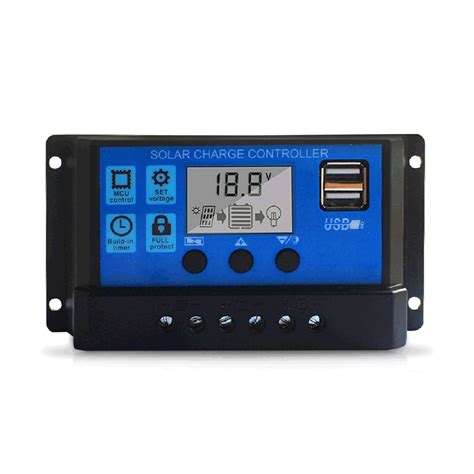 30A Solar Charge Controller, Solar Panel Controller /24V Adjustable LCD Display Solar Panel ...