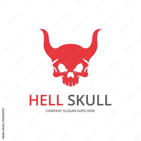 Hell skull. Skull logo Stock Vector | Adobe Stock