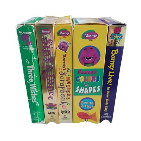 BARNEY VHS LOT of 5 Three Wishes, Live in New York City, Sing & Dance ...