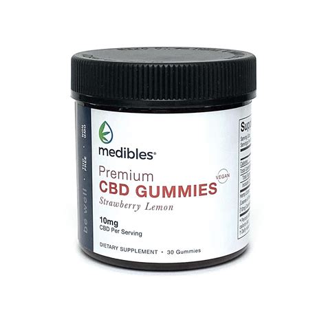 Vegan CBD Gummies, 300mg - Strawberry Lemon - medibles™ | CBD Personalized