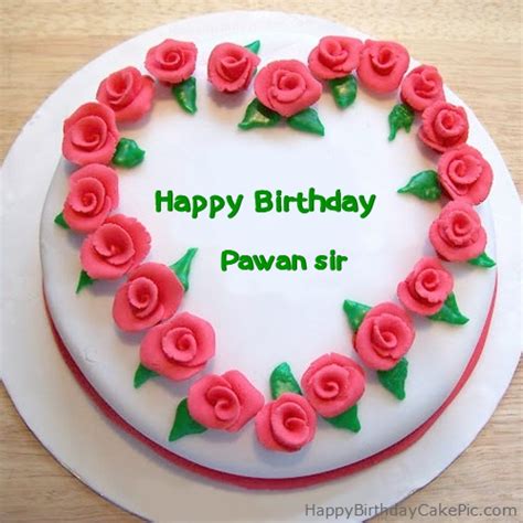 Roses Heart Birthday Cake For Pawan sir