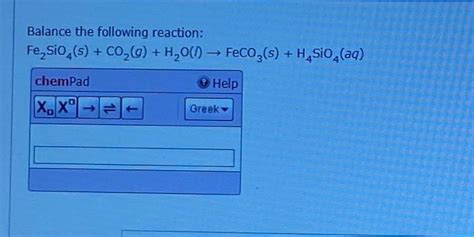 Solved Balance the following reaction: | Chegg.com