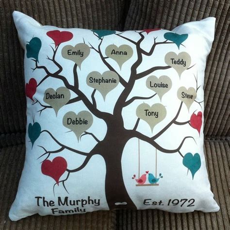 Personalised Family Tree Cushion by LollipopsandBubbles on Etsy