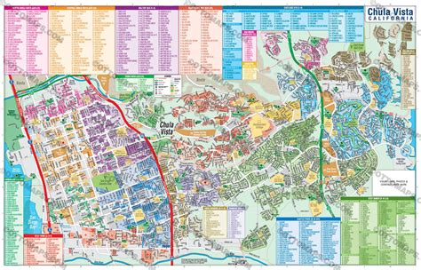 Chula Vista Map (3 options: Full, West & East), San Diego County, CA ...