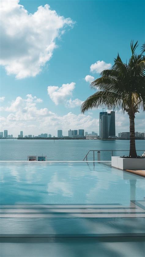 Wallpaper Miami, south beach, hotel, pool, sunbed, water, palm, sky ...