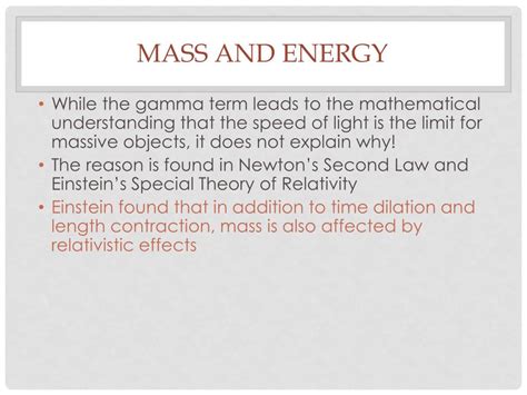 PPT - Relativistic Mass and Energy PowerPoint Presentation, free download - ID:3718977