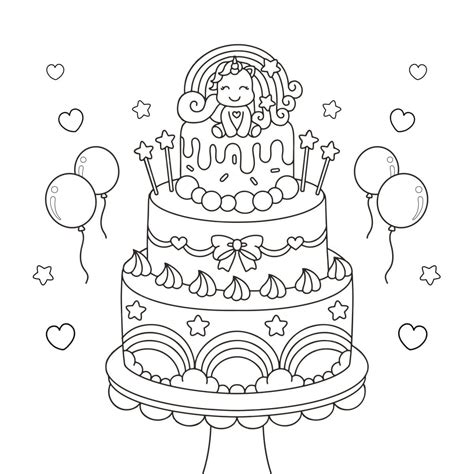 Unicorn Cake Coloring Games - ColoringGames.Net