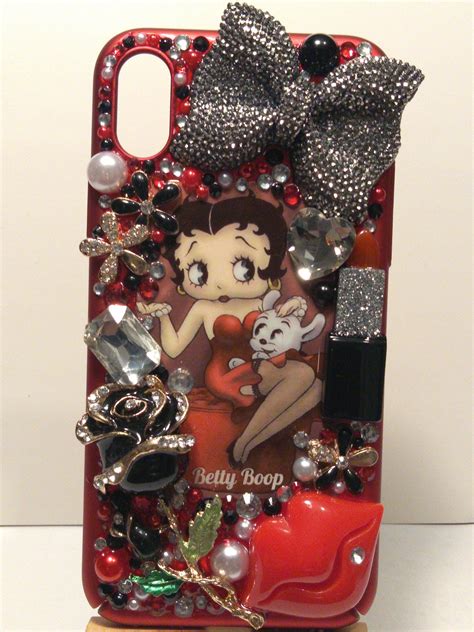 Bedazzled Betty Boop Inspired phone case for iPhone X, bling case, bedazzled phone case, Betty ...