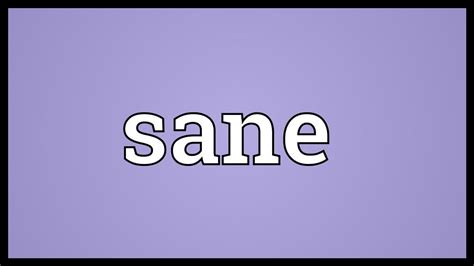 Sane Meaning - YouTube