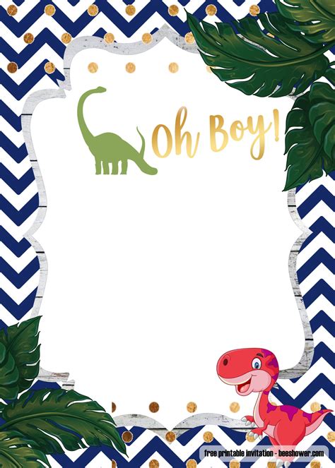 A Dinosaur Template for your Baby Shower Invitation | Download Hundreds FREE PRINTABLE Birthday ...