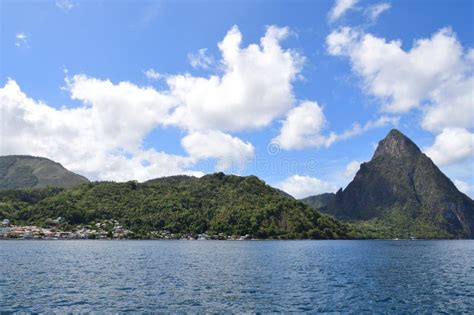 Piton mountains stock photo. Image of piton, seascape - 120913940