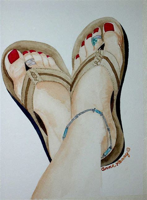 Beach Feet Painting by Anna Penny - Fine Art America