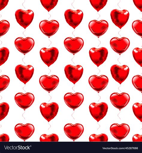 Heart shaped balloons background pattern seamless Vector Image