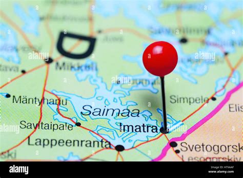 Imatra pinned on a map of Finland Stock Photo - Alamy