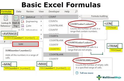 Basic Excel Formulas - Top 10 Formulas, Basic Functions