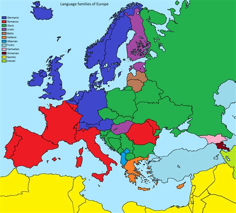 Language Map Of Europe