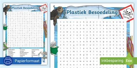 Plastiek Besoedeling Woordsoek (teacher made) - Twinkl