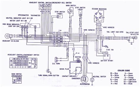 Honda XL100 Electrical Wiring Diagram | Panel switch wiring