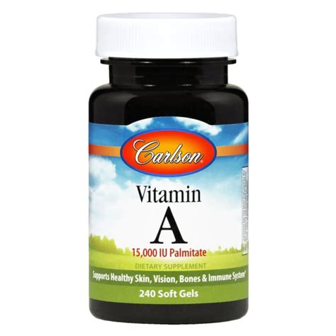 Carlson Vitamin A Palmitate 15,000 IU 240 Sgels - Swanson Health Products