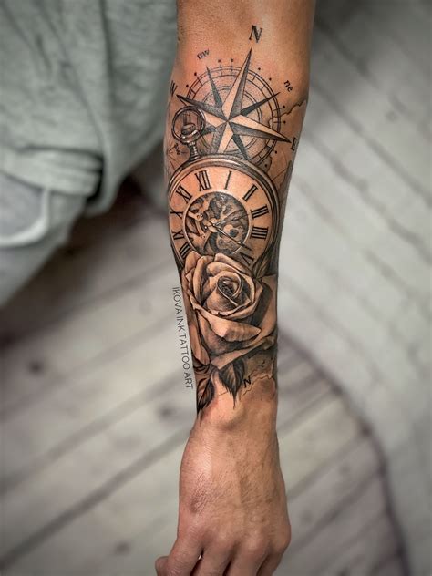 Half Sleeve Tattoos Forearm, Rose Tattoo Sleeve, Half Sleeve Tattoos For Guys, Wrist Tattoos For ...