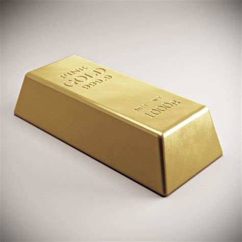 gold brick 3d model