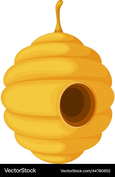 Hive yellow cartoon honey bee a beehive Royalty Free Vector