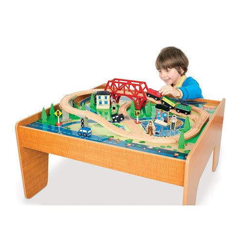 The Imaginarium Train Set with Table - 55-Piece includes 3 trains, 2 vehicles, 2 figures ...