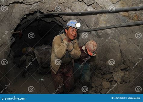 Silver production in mine. editorial stock photo. Image of bolivia - 42913203