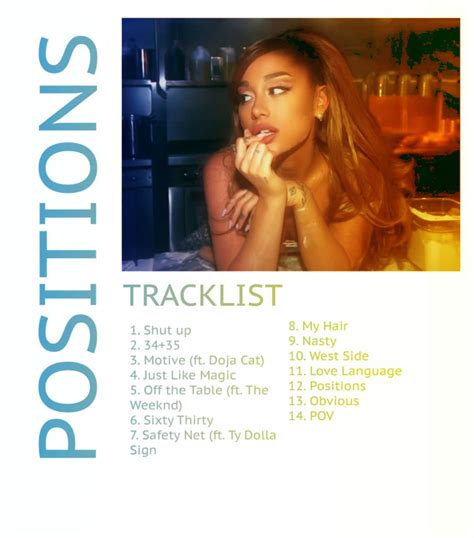 Ariana Grande Positions Tracklist Poster | Etsy