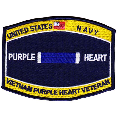 US NAVY PURPLE HEART VIETNAM WAR VETERAN HAT PATCH PRB CVA CVN BB DD ...